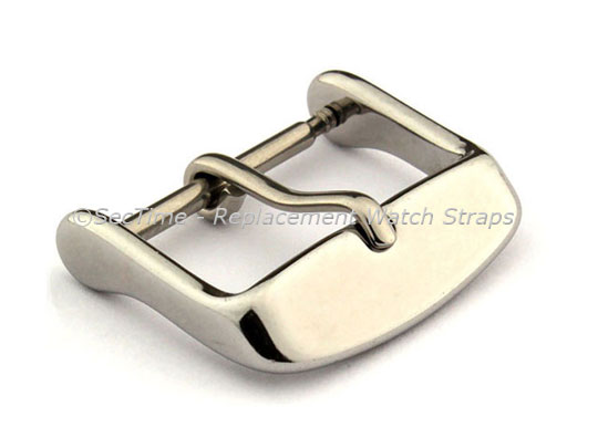 Polished Silver-Coloured Stainless Steel Standard Watch Strap Buckle 26mm