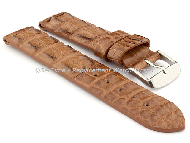 Genuine Alligator Leather Watch Strap FLORIDA Brown 18mm