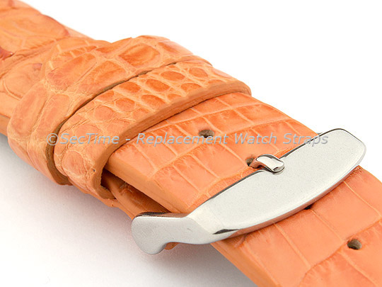 Genuine Alligator Leather Watch Strap FLORIDA Orange 20mm