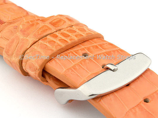 Genuine Alligator Leather Watch Strap FLORIDA Orange 22mm