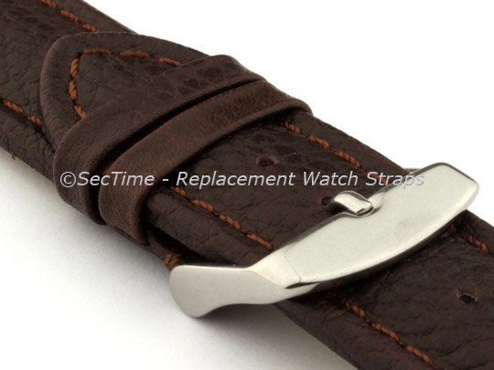 Watch Strap Band Freiburg RM Genuine Leather 20mm Dark Brown/Brown