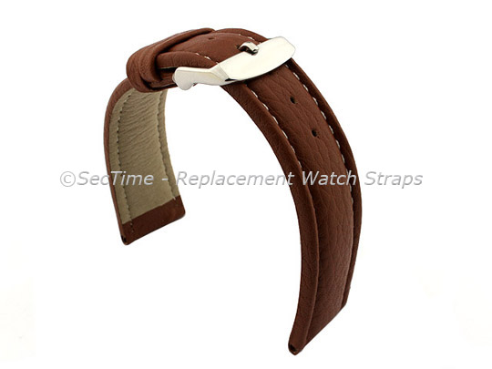 Watch Strap Band Freiburg RM Genuine Leather 24mm Brown/White