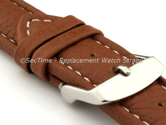 Watch Strap Band Freiburg RM Genuine Leather 18mm Brown/White