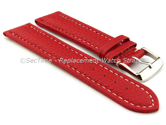 Watch Strap Band Freiburg RM Genuine Leather 26mm Red/White
