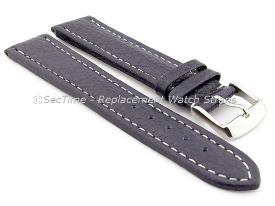 Watch Strap Band Freiburg RM Genuine Leather 18mm Navy Blue/White