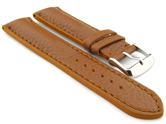 Padded Watch Strap Genuine Leather FREIBURG VIP Brown/Brown 22mm