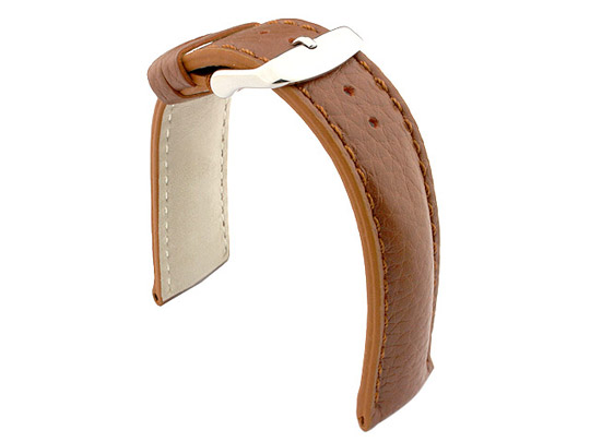 Padded Watch Strap Genuine Leather FREIBURG VIP Brown/Brown 20mm