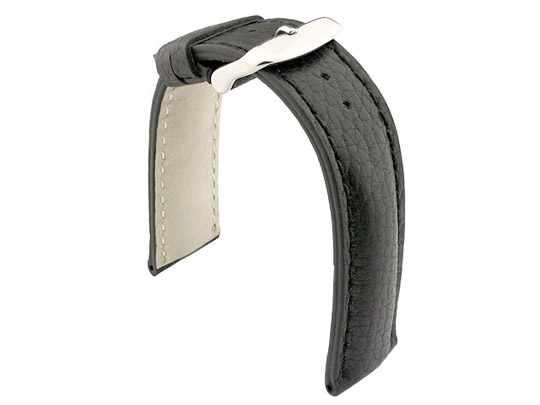 Padded Watch Strap Genuine Leather FREIBURG VIP Black/Black 18mm