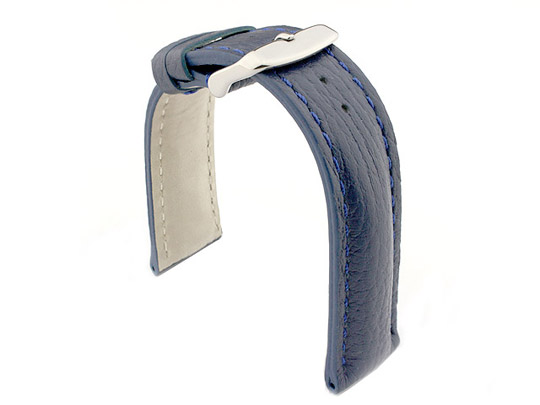 Padded Watch Strap Genuine Leather FREIBURG VIP Blue/Blue 20mm