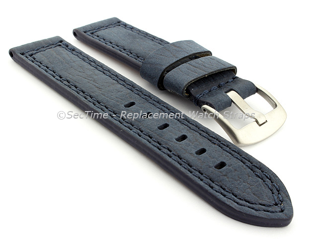 Waterproof Leather Watch Strap Galaxy Blue 24mm