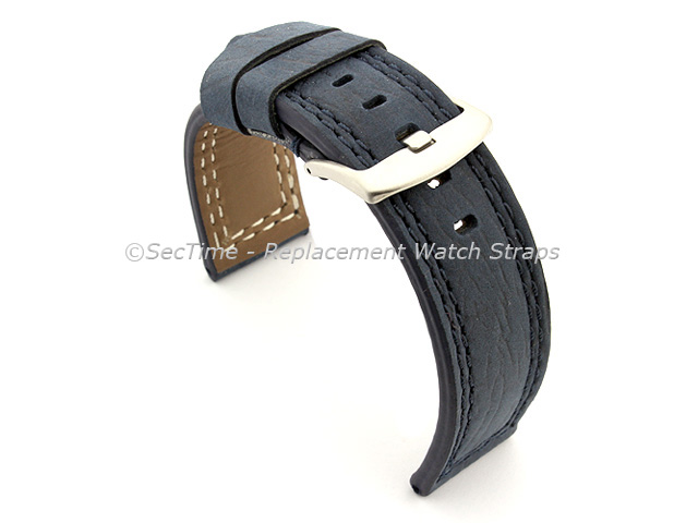Waterproof Leather Watch Strap Galaxy Blue 28mm