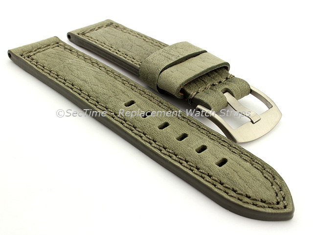 Waterproof Leather Watch Strap Galaxy Grey 24mm