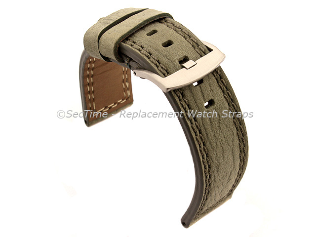 Waterproof Leather Watch Strap Galaxy Grey 22mm