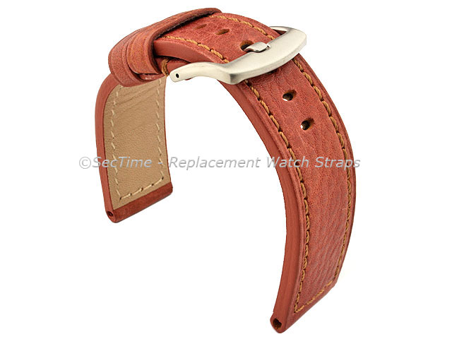 Replacement WATCH STRAP Luminor Genuine Leather Brown/Brown 22mm