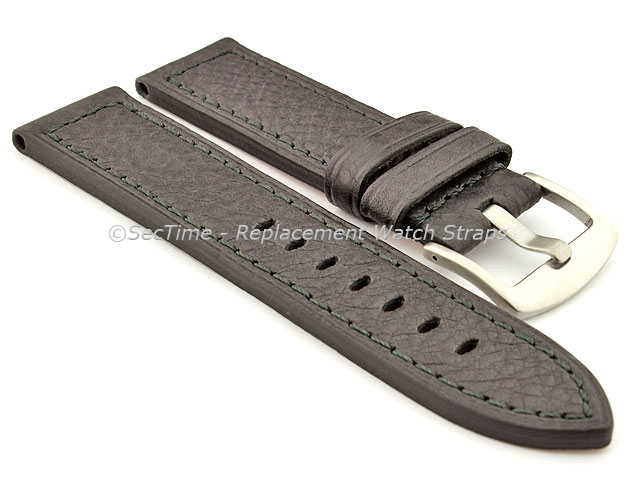 Replacement WATCH STRAP Luminor Genuine Leather Black/Black 26mm