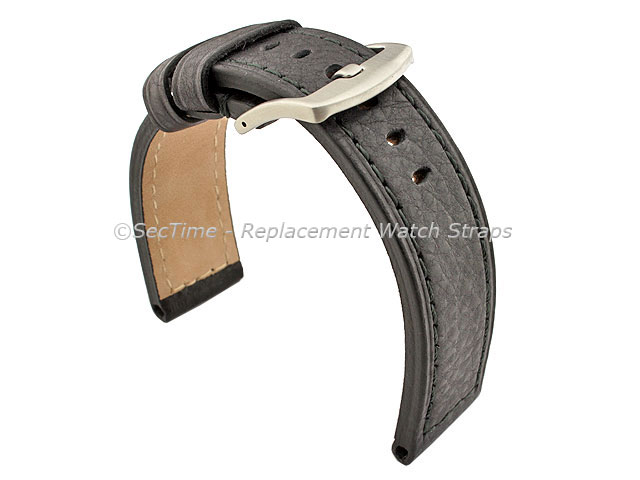 Replacement WATCH STRAP Luminor Genuine Leather Black/Black 22mm