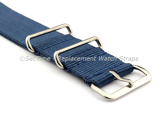 NATO G10 Watch Strap Military Nylon Divers (3 rings) Navy Blue 16mm 