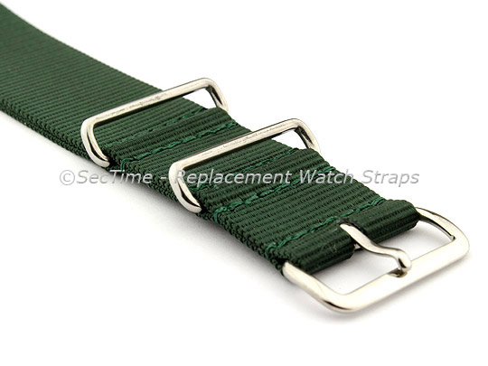 NATO G10 Watch Strap Military Nylon Divers (3 rings) Green 18mm 