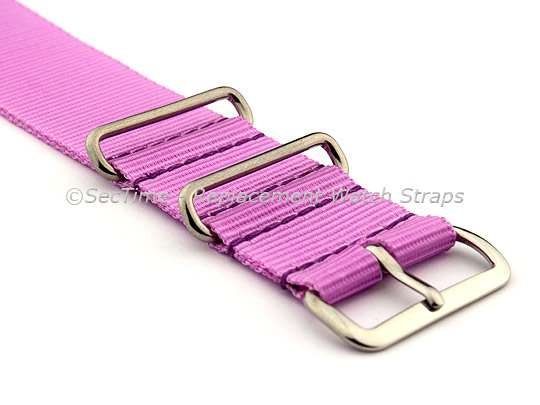 NATO G10 Watch Strap Military Nylon Divers (3 rings) Lilac 18mm 