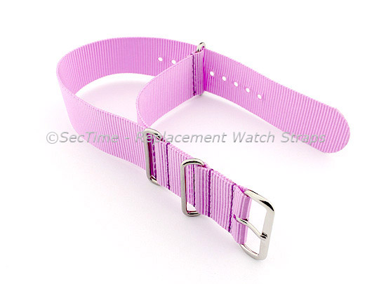 NATO G10 Watch Strap Military Nylon Divers (3 rings) Lilac 20mm 