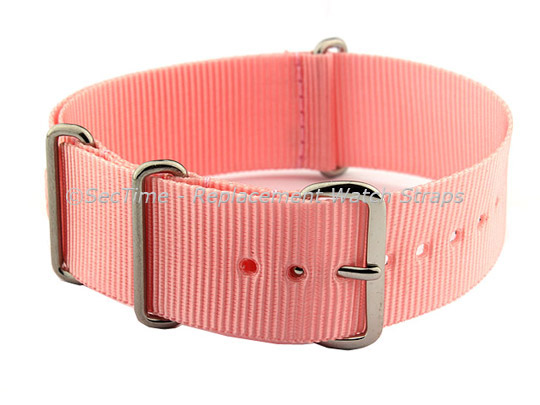 NATO G10 Watch Strap Military Nylon Divers (3 rings) Salmon 24mm 