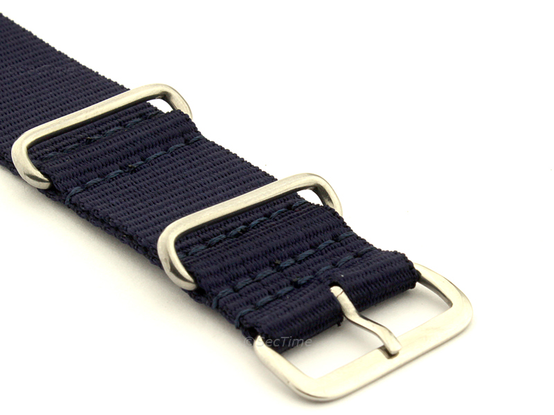 NATO G10 Watch Strap Military Nylon Divers 3 rings Night Navy Blue 18mm