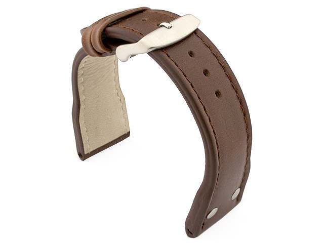 Genuine Leather Watch Strap PILOT fits IWC Dark Brown 24mm