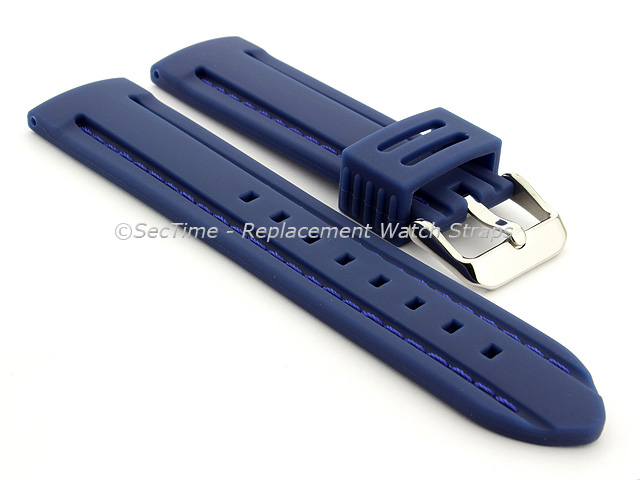 Silicon Rubber Waterproof Watch Strap Panor Blue / Blue 22mm
