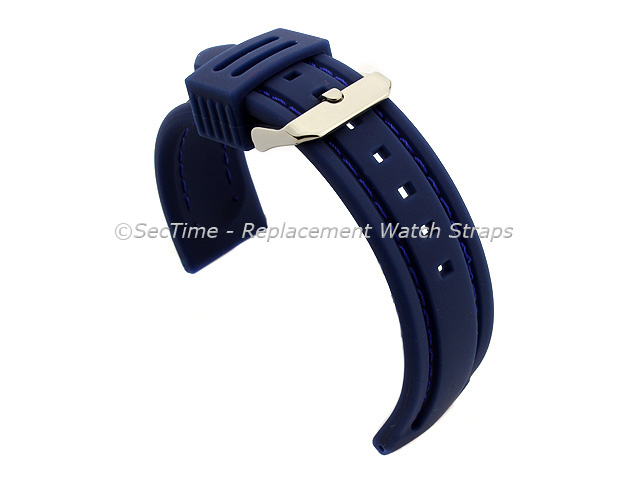 Silicon Rubber Waterproof Watch Strap Panor Blue / Blue 22mm